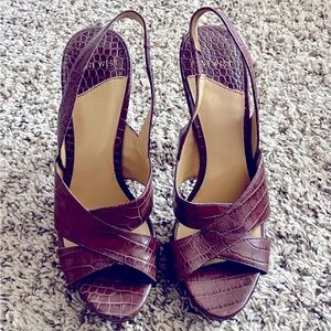 Nine West Brown Open Toe Heels